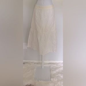 Sugar + Lips White Embroidered Skirt